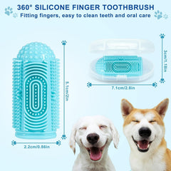 Kit de Cepillo de Dientes para Perros 🐶 | Cepillo de Dedo y Cepillo 360° PAWLI