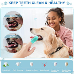 Kit de Cepillo de Dientes para Perros 🐶 | Cepillo de Dedo y Cepillo 360° PAWLI